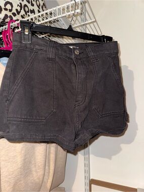 PacSun Black High-Rise Jean Shorts with Utility Pockets